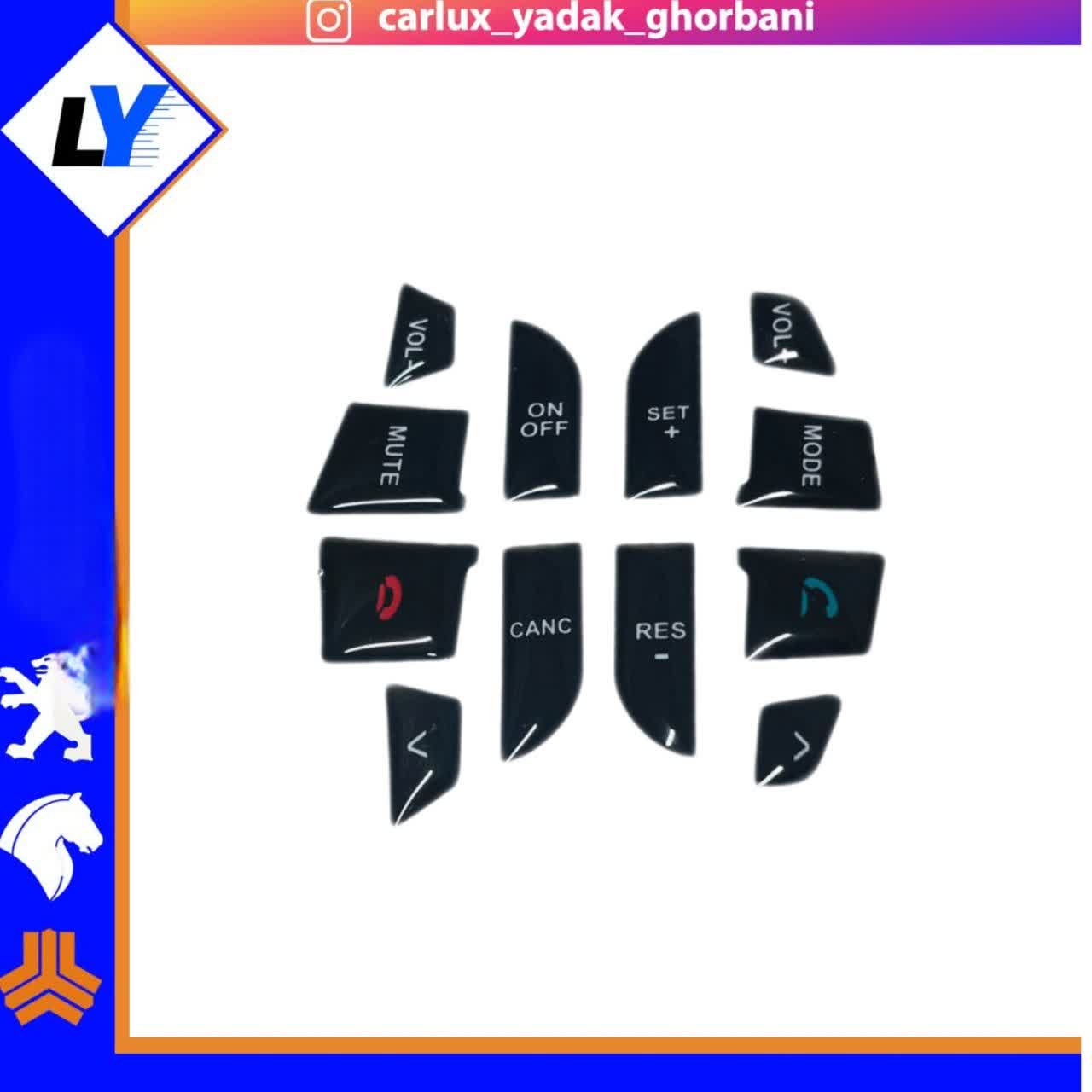 برچسب ژله ای دکمه فرمان پارس